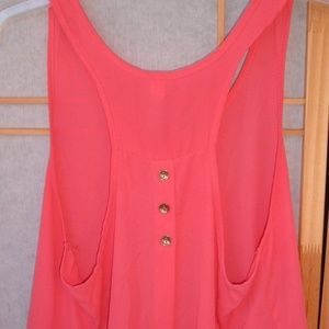 Racer Back Style Tank Top Chocolate Brand Coral L